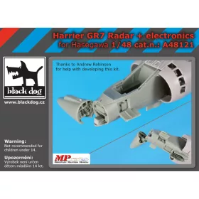   Black Dog A48121 Harrier GR 7 radar+electronics for Hasegawa makett dioráma kiegészítő (1/48)