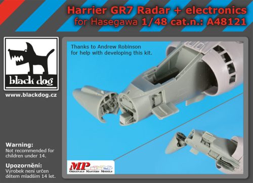 Black Dog A48121 Harrier GR 7 radar+electronics for Hasegawa makett dioráma kiegészítő (1/48)