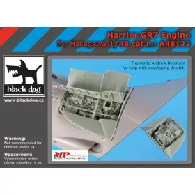   Black Dog A48122 Harrier GR 7 engine for Hasegawa makett dioráma kiegészítő (1/48)