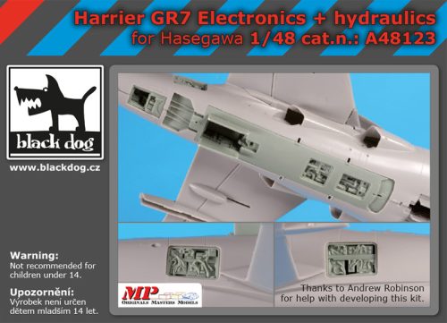 Black Dog A48123 Harrier GR 7 electronics+hydraulics for Hasegawa makett dioráma kiegészítő (1/48)