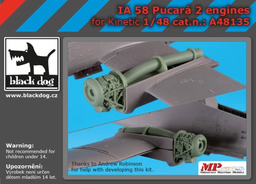 Black Dog A48135 IA 58 Pucará 2 enginess for Kinetic makett dioráma kiegészítő (1/48)