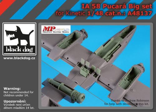 Black Dog A48137 IA 58 Pucará Big set for Kinetic makett dioráma kiegészítő (1/48)