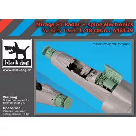   Black Dog A48139 Mirage F1 radar+spine electronic for Kitty Hawk makett dioráma kiegészítő (1/48)