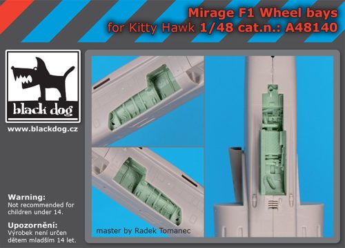 Black Dog A48140 Mirage F1 wheel bays for Kitty Hawk makett dioráma kiegészítő (1/48)