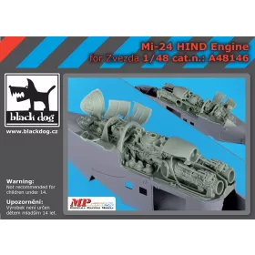   Black Dog A48146 Mi-24 Hind engine for Zvezda makett dioráma kiegészítő (1/48)