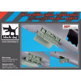   Black Dog A48147 Mi-24 Hind canon + electronics for Zvezda makett dioráma kiegészítő (1/48)