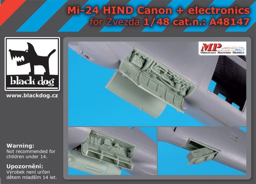 Black Dog A48147 Mi-24 Hind canon + electronics for Zvezda makett dioráma kiegészítő (1/48)