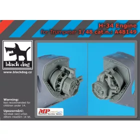   Black Dog A48149 H-34 Engine for Trumpeter makett dioráma kiegészítő (1/48)