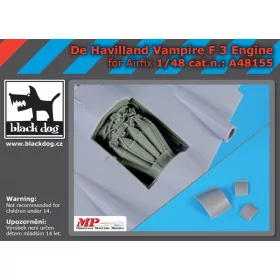   Black Dog A48155 De Havilland Vampire F 3 engine for Airfix makett dioráma kiegészítő (1/48)