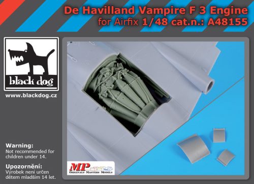 Black Dog A48155 De Havilland Vampire F 3 engine for Airfix makett dioráma kiegészítő (1/48)