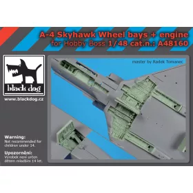   Black Dog A48160 A-4 Skyhawk wheel bays+ engine for Hobby boss makett dioráma kiegészítő (1/48)