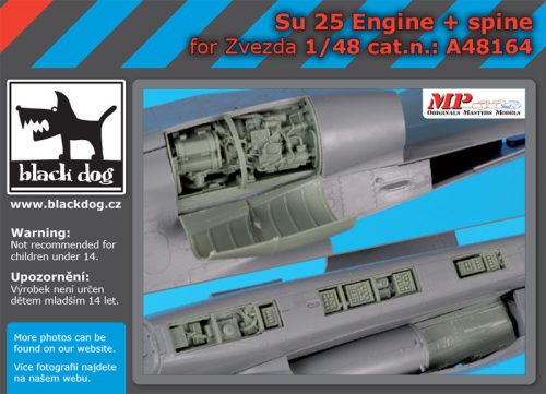 Black Dog A48164 SU -25 engine+spine for Zvezda makett dioráma kiegészítő (1/48)