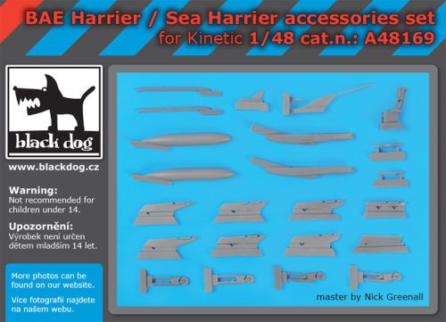 Black Dog A48169 BAE Harrier/Sea Harrier accessories set for Kinetic makett dioráma kiegészítő (1/48)