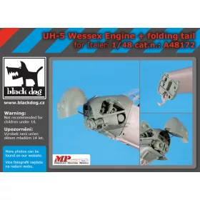  Black Dog A48172 UH-5 Wessex engine +folding tail for Italeri makett dioráma kiegészítő (1/48)