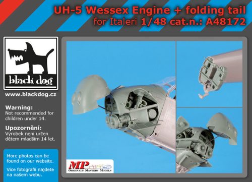 Black Dog A48172 UH-5 Wessex engine +folding tail for Italeri makett dioráma kiegészítő (1/48)