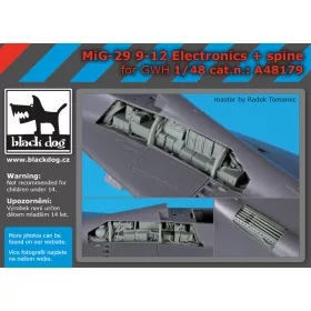   Black Dog A48179 Mig-29 9-12 electronics+spine for G.W.H makett dioráma kiegészítő (1/48)