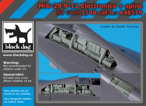 Black Dog A48179 Mig-29 9-12 electronics+spine for G.W.H makett dioráma kiegészítő (1/48)