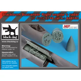   Black Dog A48181 Blackburn Buccanneer right engine+radar for Airfix makett dioráma kiegészítő (1/48)