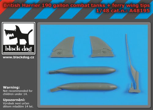 Black Dog A48195 British Harrier 190gallon tanks +ferry wing tips makett dioráma kiegészítő (1/48)