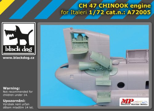 Black Dog A72005 CH -47 Chinook engine for Italeri makett dioráma kiegészítő (1/72)