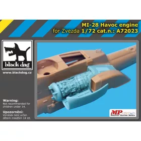   Black Dog A72023 Mi 28 Havoc engine for Zvezda makett dioráma kiegészítő (1/72)
