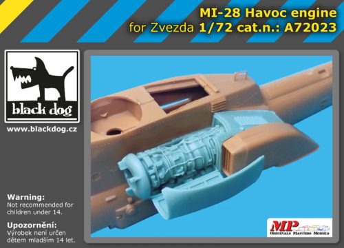 Black Dog A72023 Mi 28 Havoc engine for Zvezda makett dioráma kiegészítő (1/72)