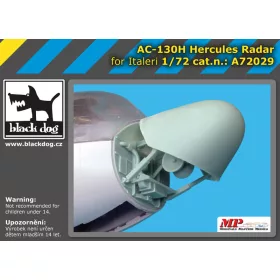   Black Dog A72029 AC-130 H Hercules radar for Italeri makett dioráma kiegészítő (1/72)