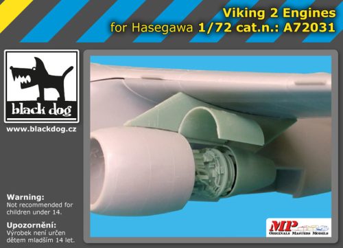 Black Dog A72031 Viking 2 engines for Hasegawa makett dioráma kiegészítő (1/72)