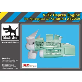   Black Dog A72039 V-22 Osprey engine for Hasegawa makett dioráma kiegészítő (1/72)