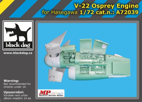 Black Dog A72039 V-22 Osprey engine for Hasegawa makett dioráma kiegészítő (1/72)