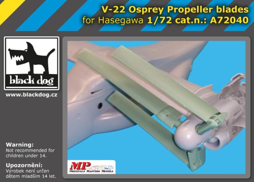 Black Dog A72040 V-22 Osprey propeller blades for Hasegawa makett dioráma kiegészítő (1/72)