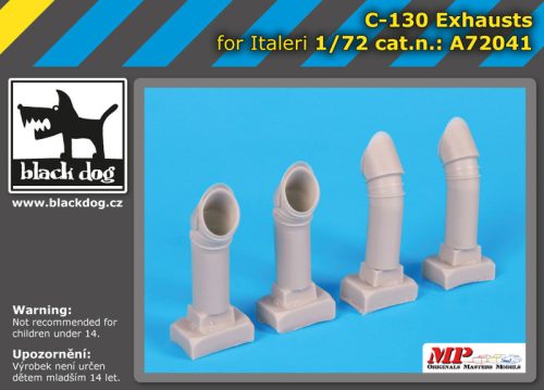 Black Dog A72041 C-130 exhausts for Italeri makett dioráma kiegészítő (1/72)