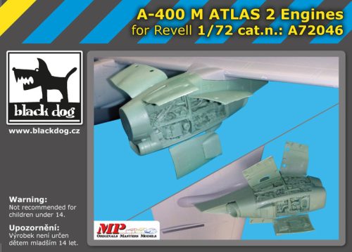 Black Dog A72046 A-400 M Atlas 2 engines for Revell makett dioráma kiegészítő (1/72)