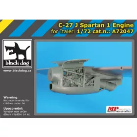  Black Dog A72047 C-27 J Spartan 1 engine for Italeri makett dioráma kiegészítő (1/72)