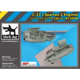   Black Dog A72048 2 C-27 J Spartan 2 engines for Italeri makett dioráma kiegészítő (1/72)