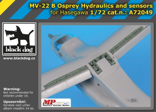 Black Dog A72049 MV- 22B Osprey Hydraulics and sensors for Hasegawa makett dioráma kiegészítő (1/72)