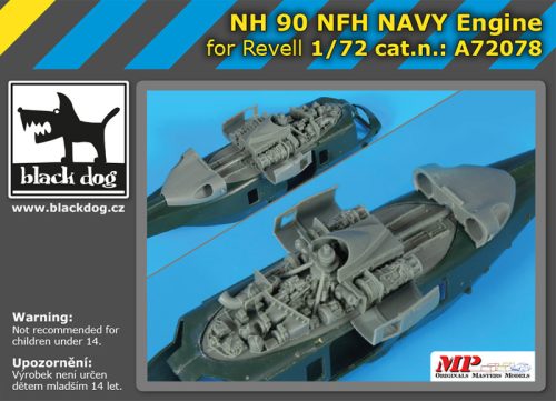 Black Dog A72078 NH 90 NFH Navy engine for Revell makett dioráma kiegészítő (1/72)