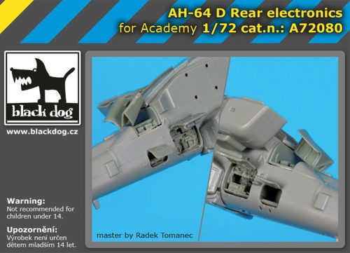 Black Dog A72080 AH-64 D Rear electronics for Academy makett dioráma kiegészítő (1/72)