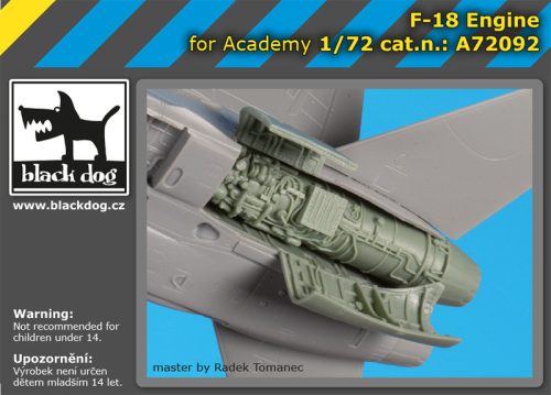 Black Dog A72092 F-18 engine for Academy makett dioráma kiegészítő (1/72)