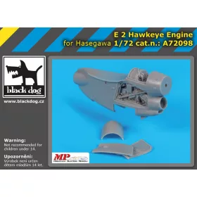   Black Dog A72098 E-2 Hawkeye engine for Hasegawa makett dioráma kiegészítő (1/72)