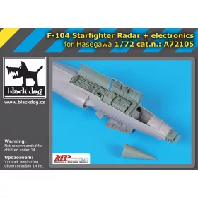   Black Dog A72105 F-104 Starfighter radar + electronics for Hasegawa makett dioráma kiegészítő (1/72)