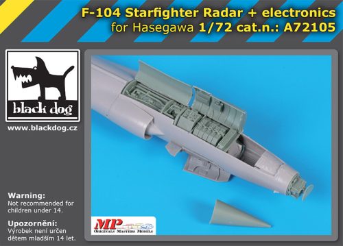 Black Dog A72105 F-104 Starfighter radar + electronics for Hasegawa makett dioráma kiegészítő (1/72)