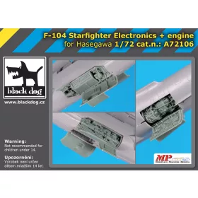   Black Dog A72106 F-104 Starfighter electronics + engine for Hasegawa makett dioráma kiegészítő (1/72)