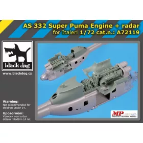   Black Dog A72119 AS 332 Super Puma engine+ radar for Italeri makett dioráma kiegészítő (1/72)