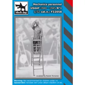   Black Dog F32058 Mechanics personnel USAAF 1940-45 N°1 dioráma makett kiegészítő (1/32)