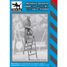   Black Dog F32059 Mechanics personnel USAAF 1940-45 N°2 dioráma makett kiegészítő (1/32)