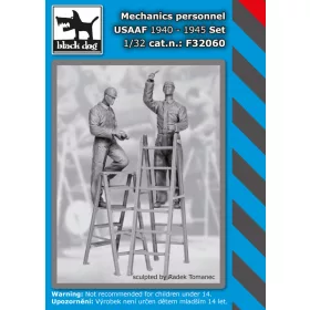   Black Dog F32060 Mechanics personnel USAAF 1940-45 set dioráma makett kiegészítő (1/32)
