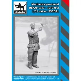   Black Dog F32061 Mechanics personnel USAAF 1940-45 N°3 dioráma makett kiegészítő (1/32)