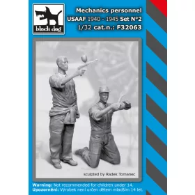   Black Dog F32063 Mechanics personnel USAAF 1940-45 set N°2 dioráma makett kiegészítő (1/32)