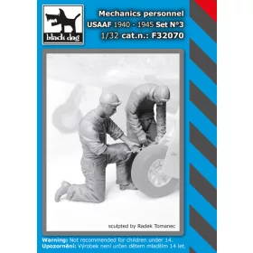   Black Dog F32070 Mechanics personnel USAAF 1940-45 set N°3 dioráma makett kiegészítő (1/32)